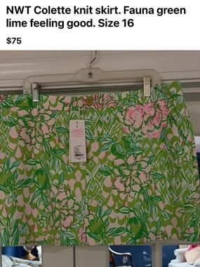 Lilly Pulitzer Colette Floral Knit Skort in Fauna Green & Pink